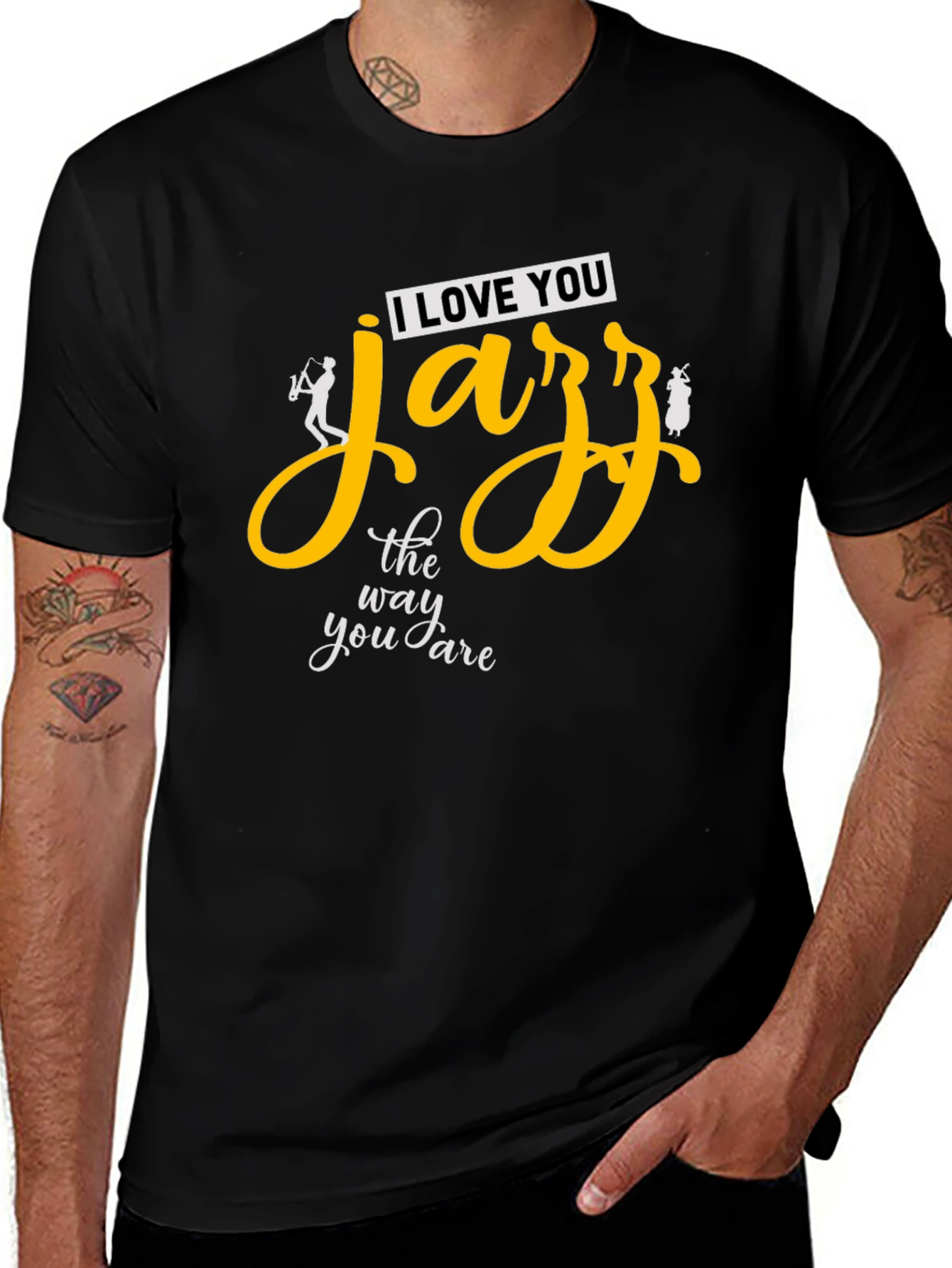 I Love You Jazz Mens T-Shirt - Black