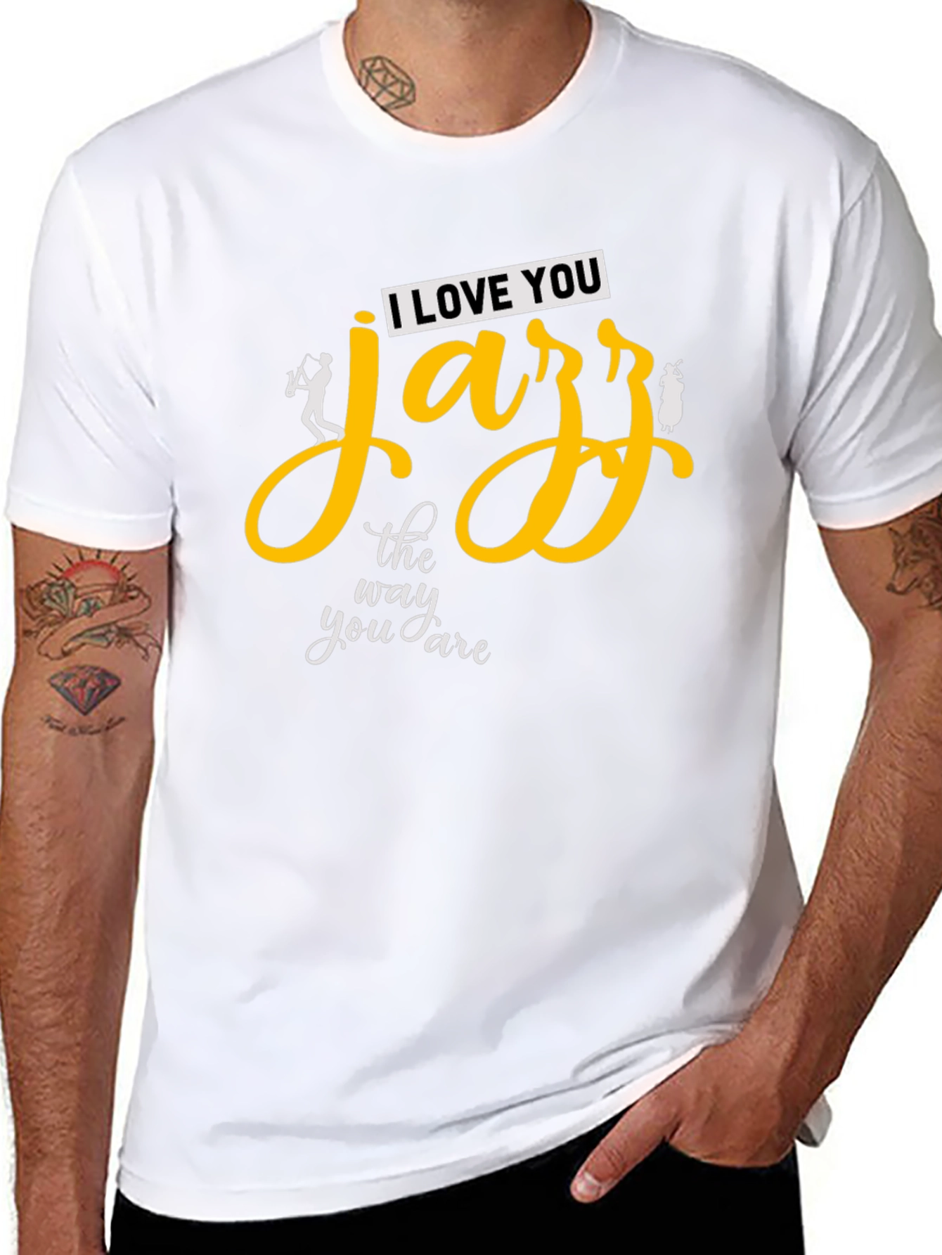 I Love You Jazz Mens T-Shirt - Black