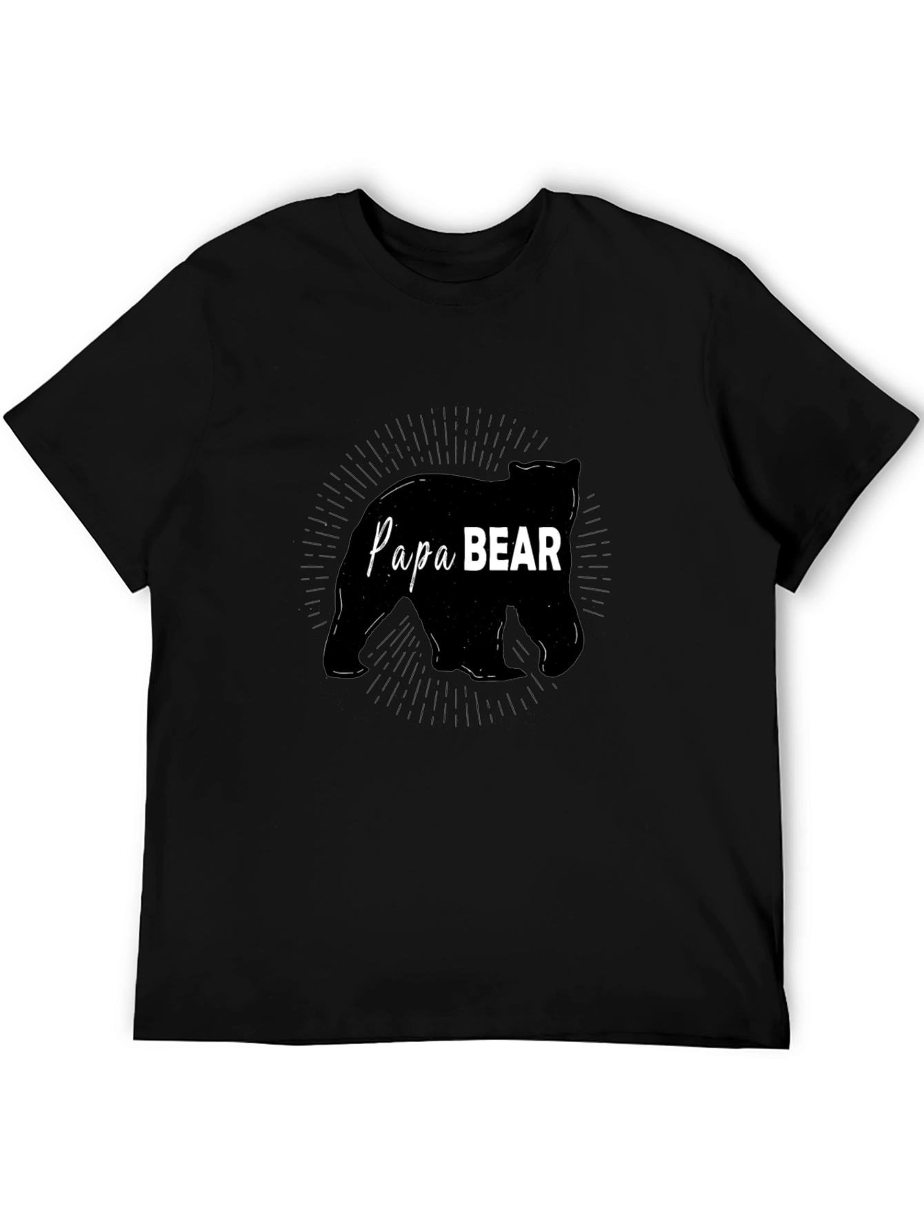 Papa Bear Black T-Shirt - Fathers Day Gift