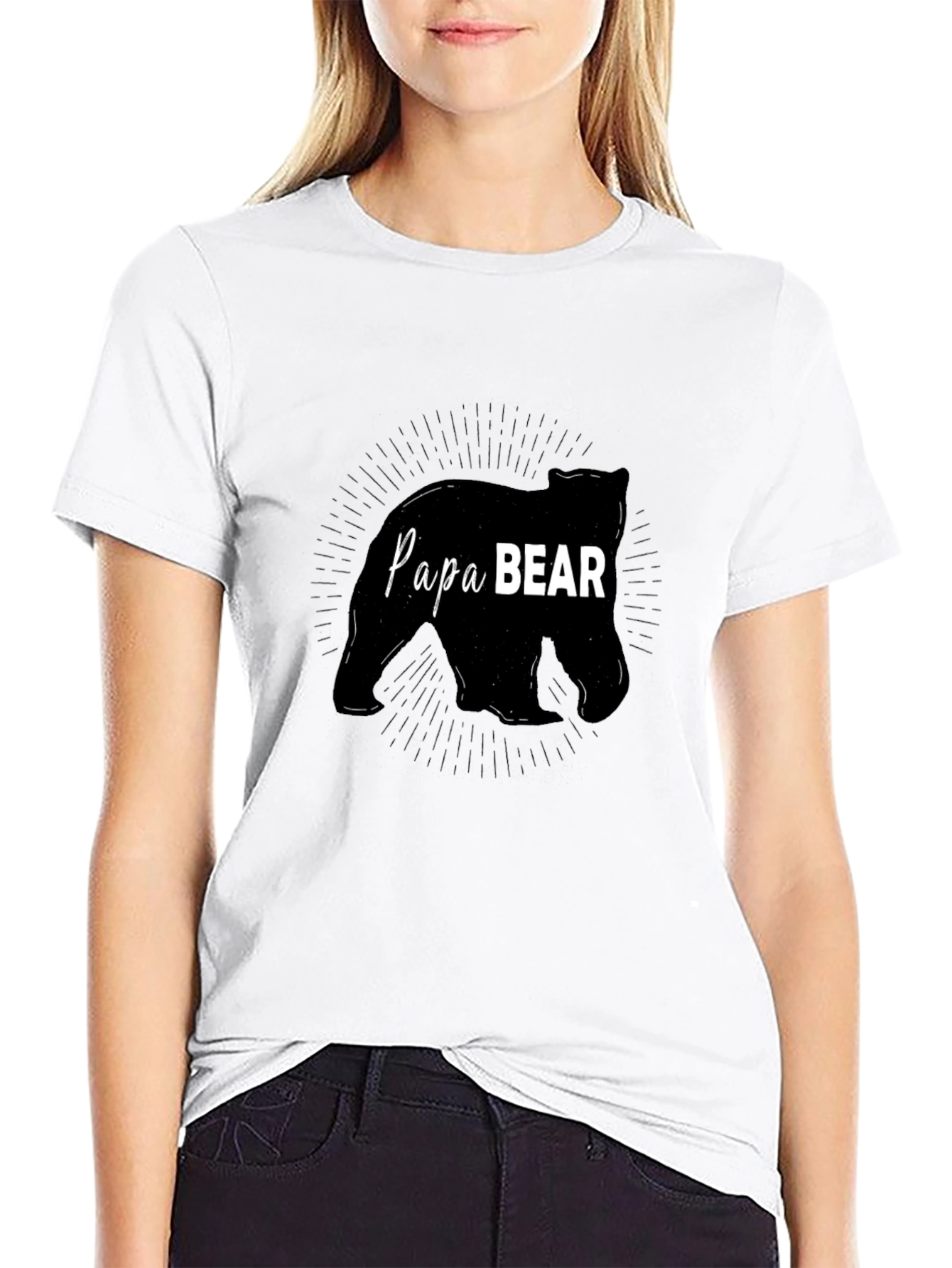 Papa Bear Black T-Shirt - Fathers Day Gift