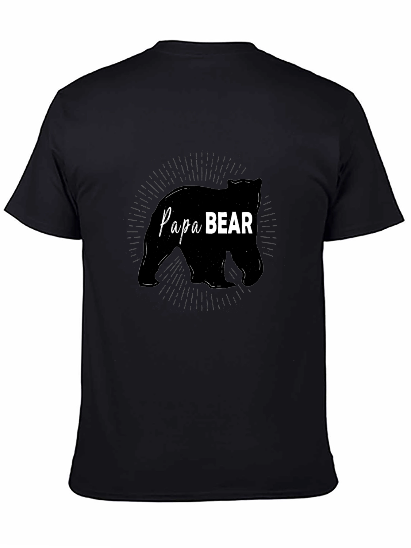 Papa Bear Black T-Shirt - Fathers Day Gift