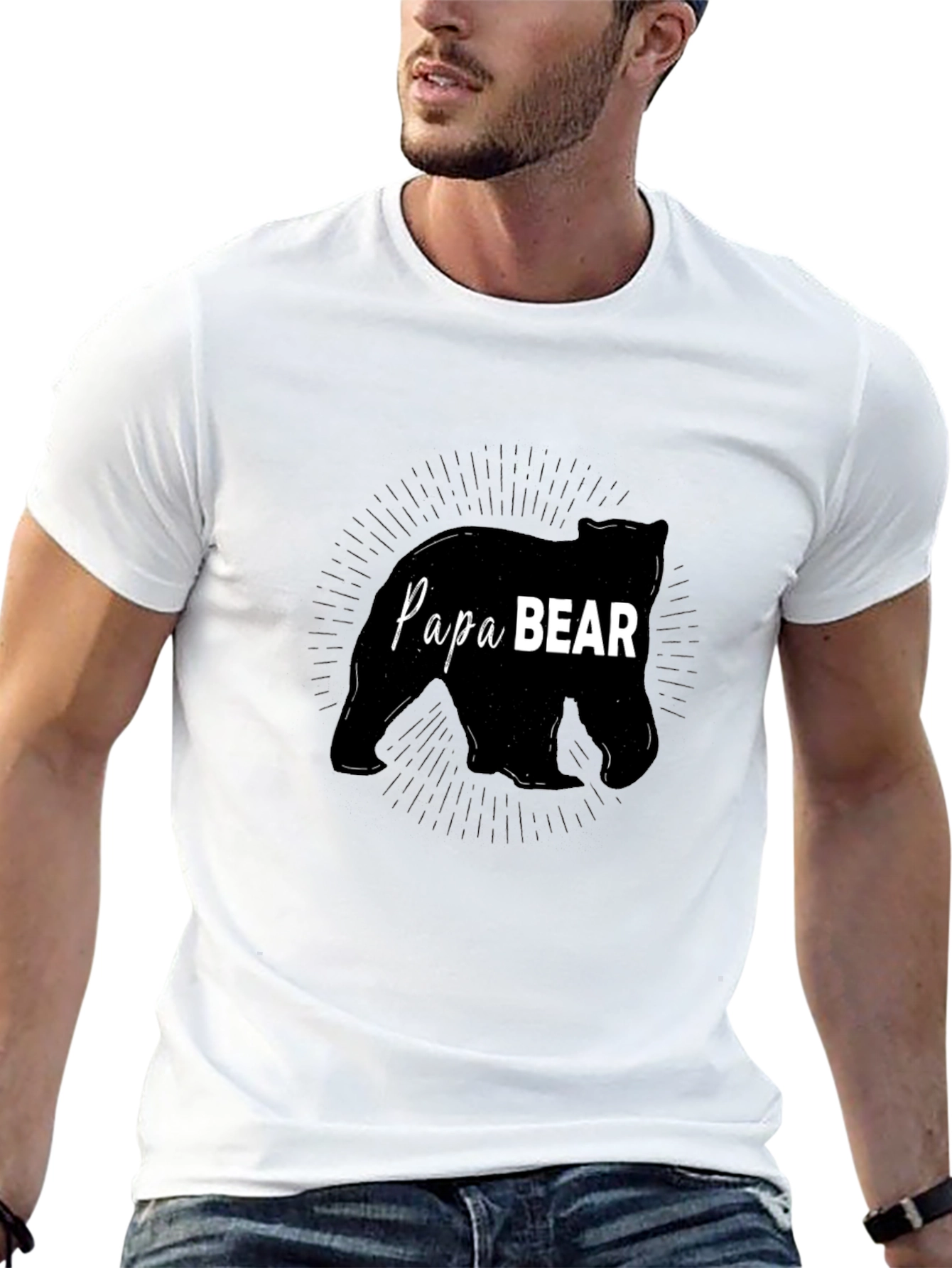 Papa Bear Black T-Shirt - Fathers Day Gift