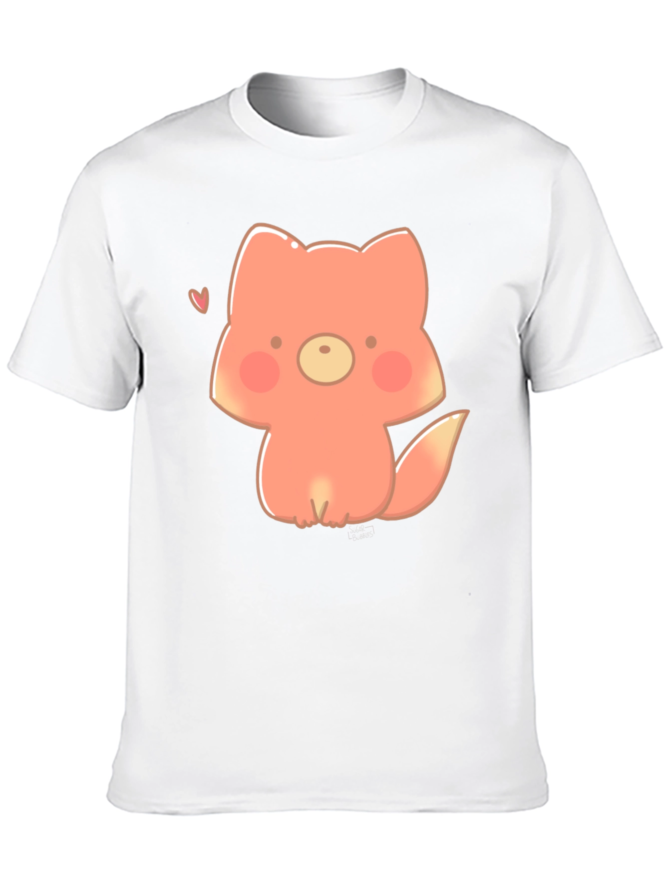 Cute Cartoon Fox Black T-Shirt
