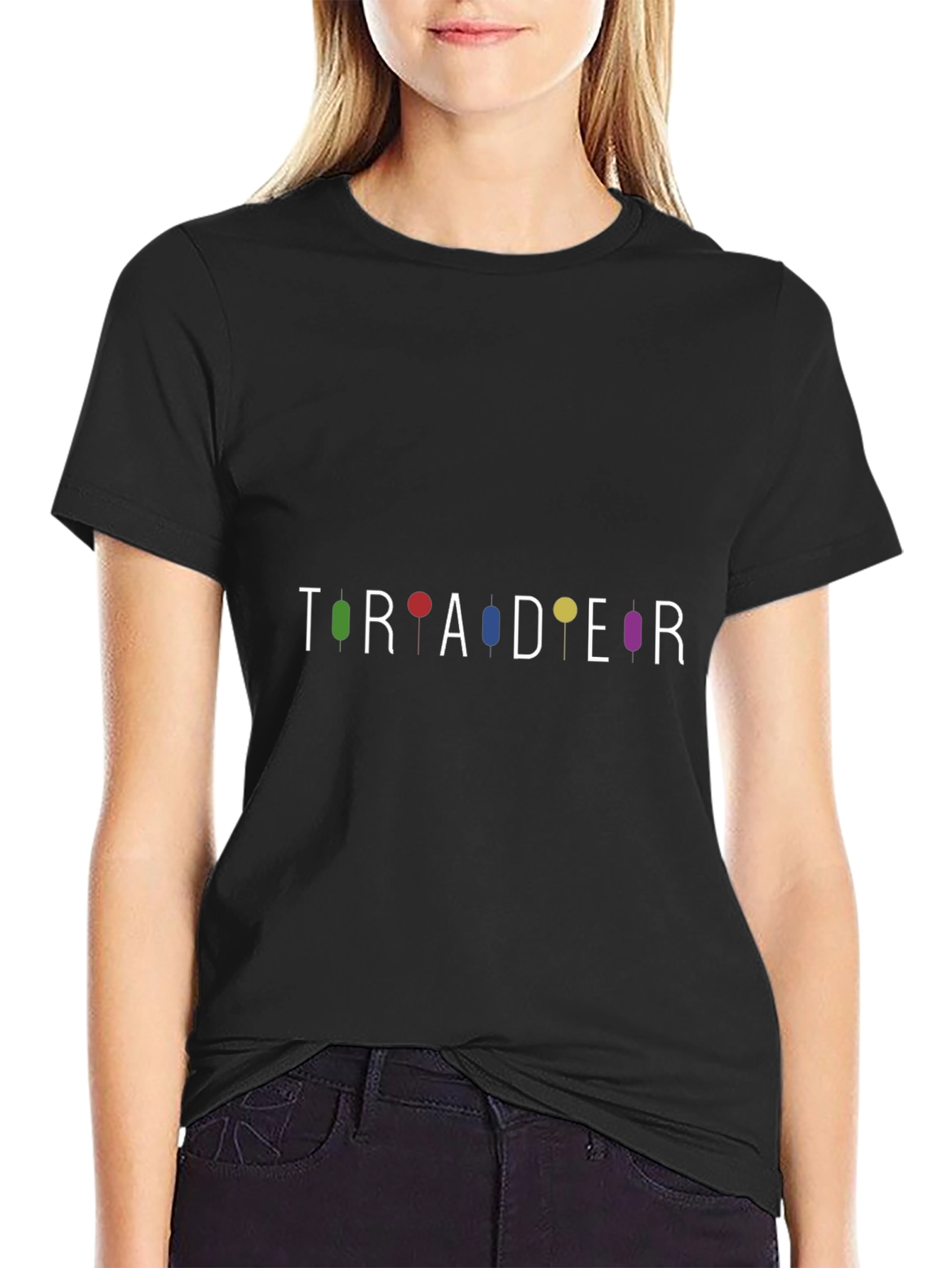 Trader Candlestick Chart T-Shirt - Black Cotton Blend