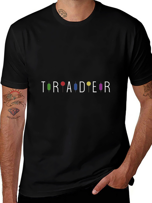 Trader Candlestick Chart T-Shirt - Black Cotton Blend