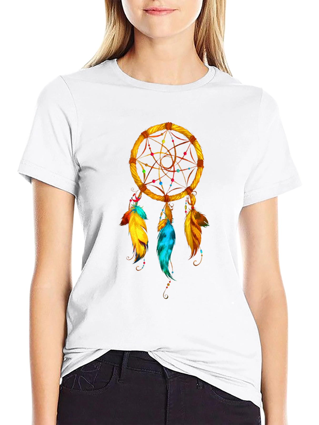 Dream Catcher Graphic Tee - Stylish Black T-Shirt