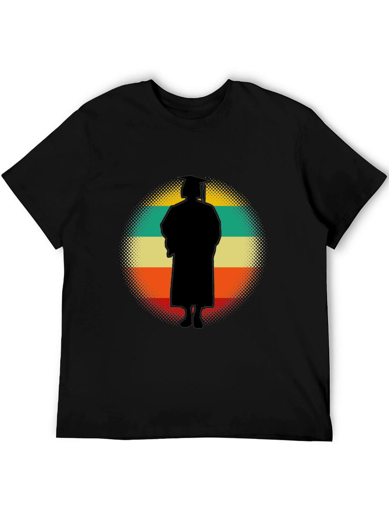 Retro Graduation Silhouette Graphic T-Shirt
