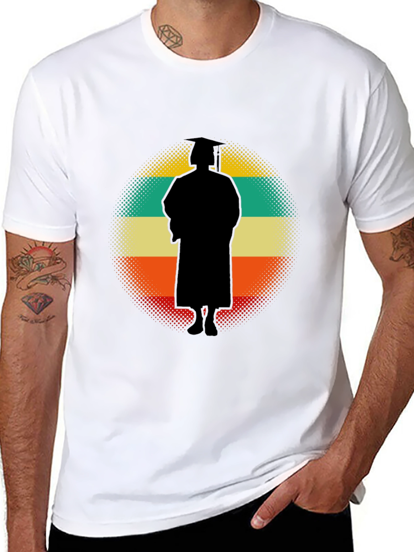Retro Graduation Silhouette Graphic T-Shirt