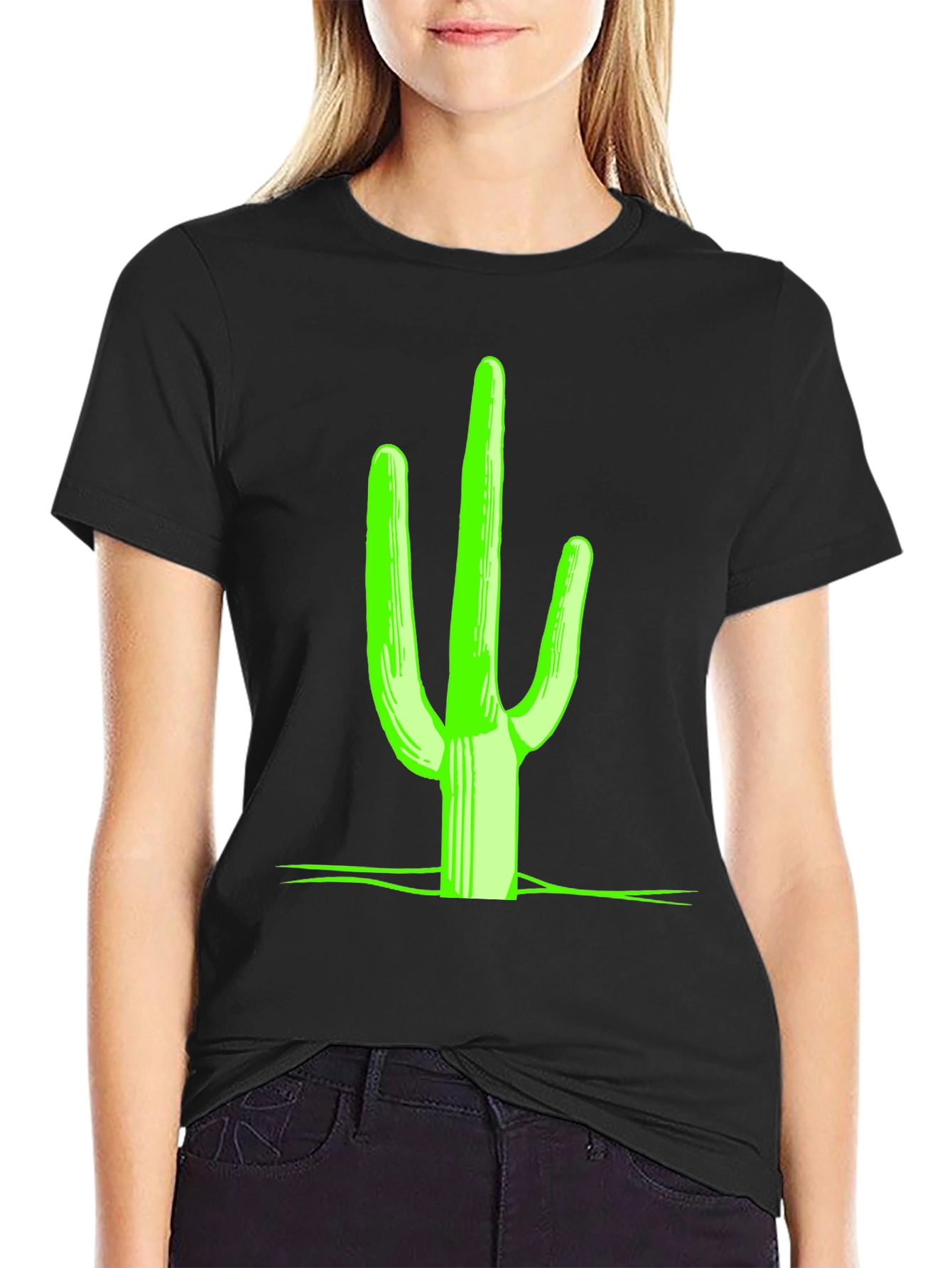 Neon Cactus Graphic Tee - Desert Style