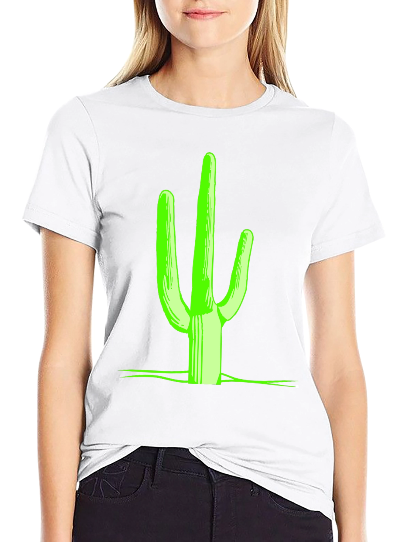 Neon Cactus Graphic Tee - Desert Style