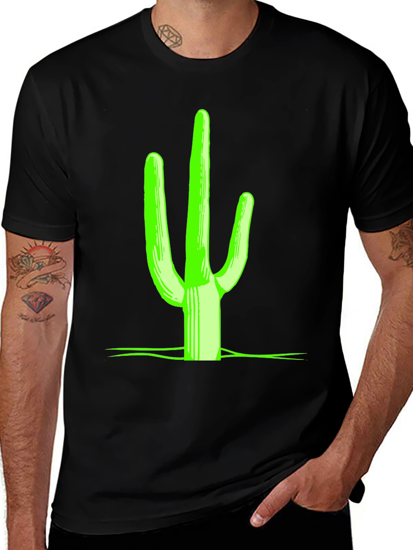 Neon Cactus Graphic Tee - Desert Style