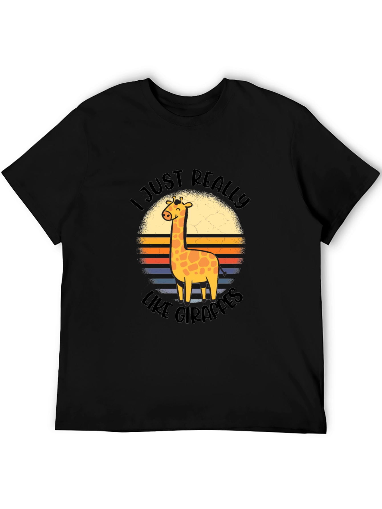 I Just Really Like Giraffes Black T-Shirt