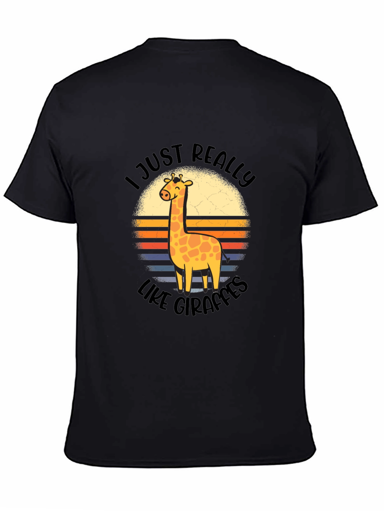 I Just Really Like Giraffes Black T-Shirt