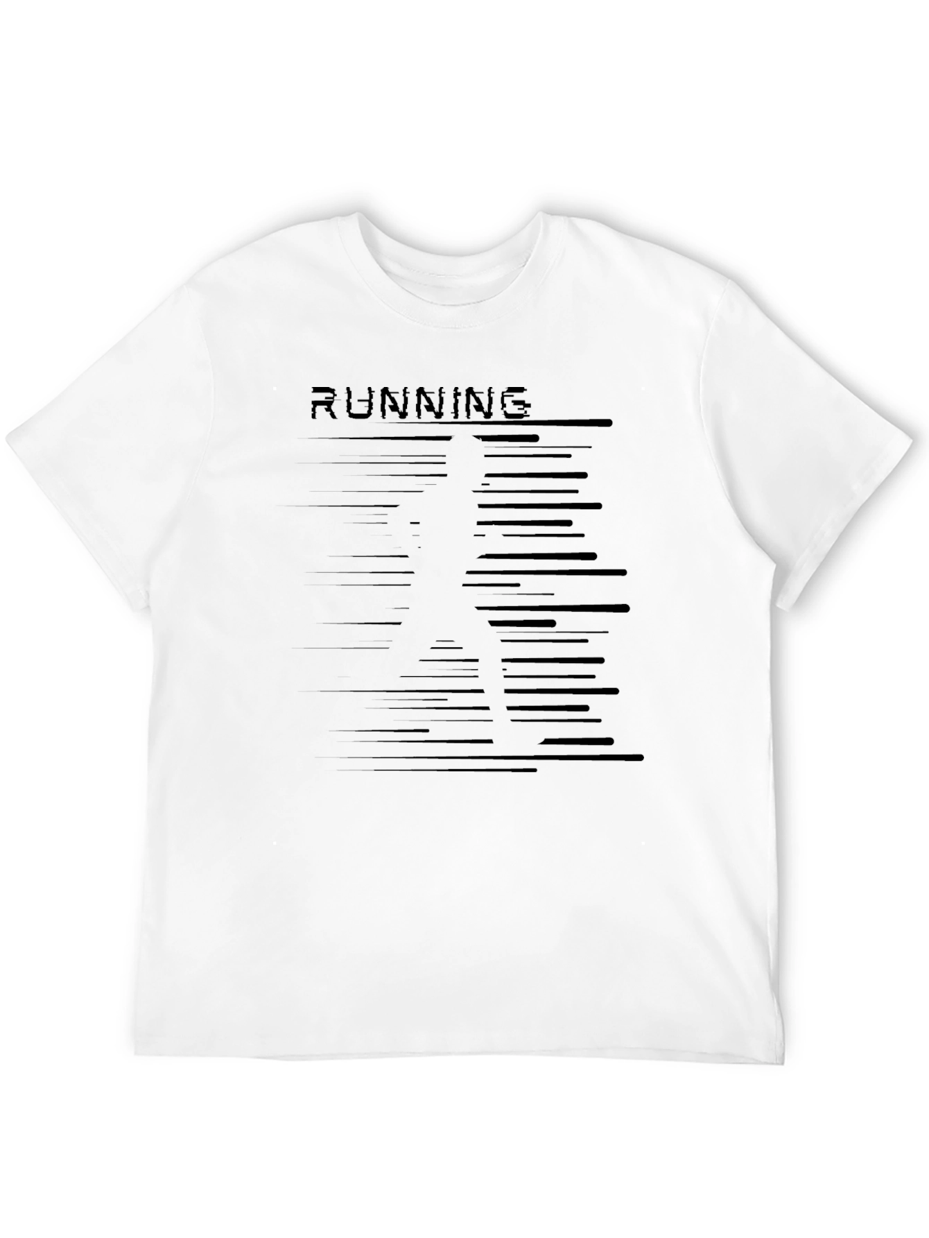Mens Black Running Graphic T-Shirt