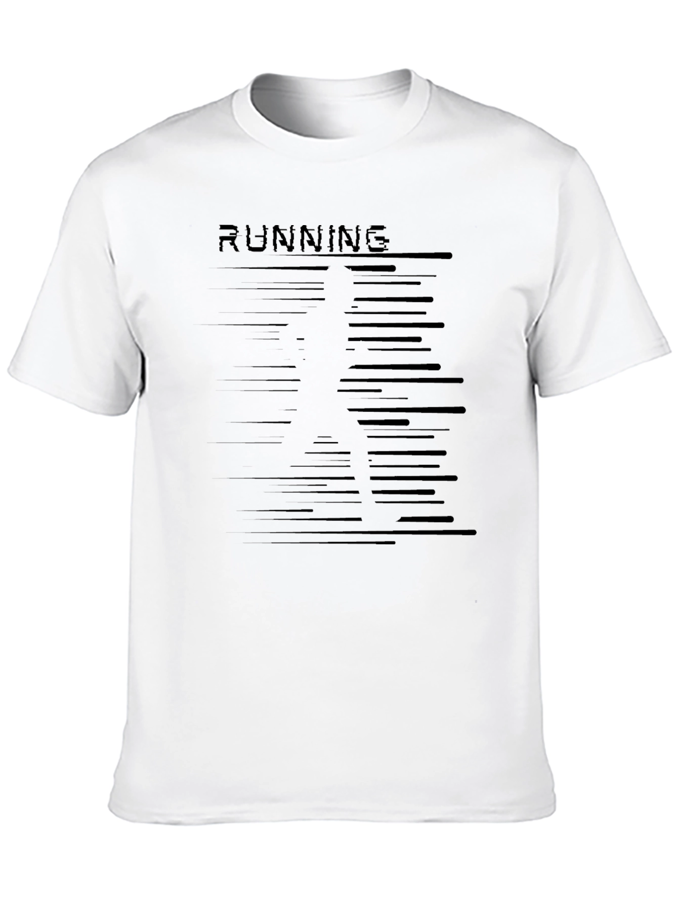 Mens Black Running Graphic T-Shirt