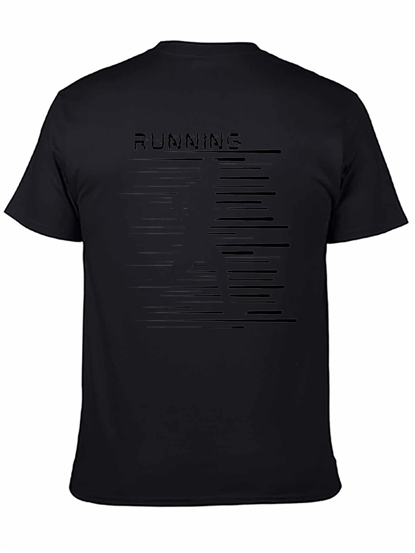 Mens Black Running Graphic T-Shirt