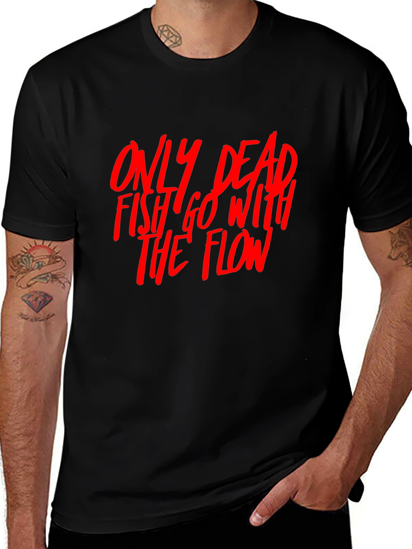 Dead Fish Flow Graphic Tee - Black