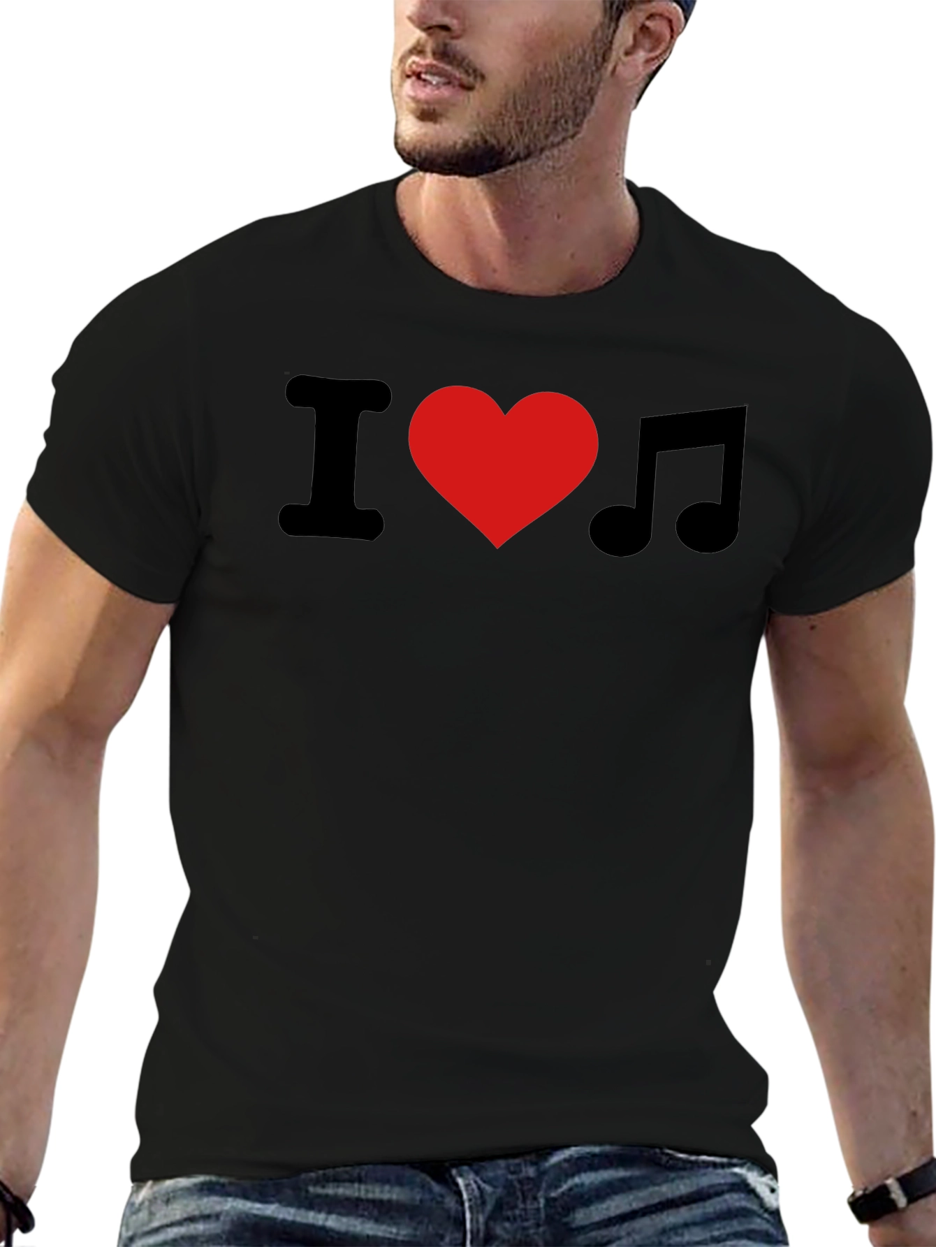 I Heart Music T-Shirt - Black Classic Fit