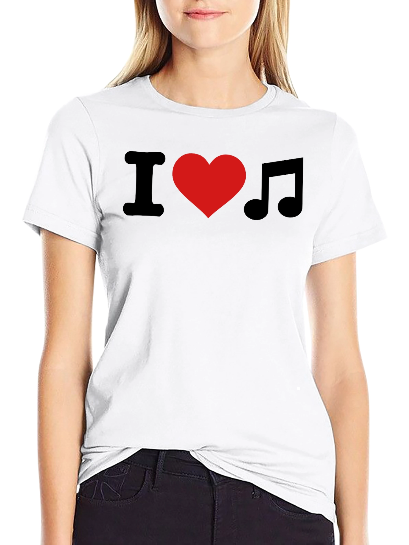 I Heart Music T-Shirt - Black Classic Fit