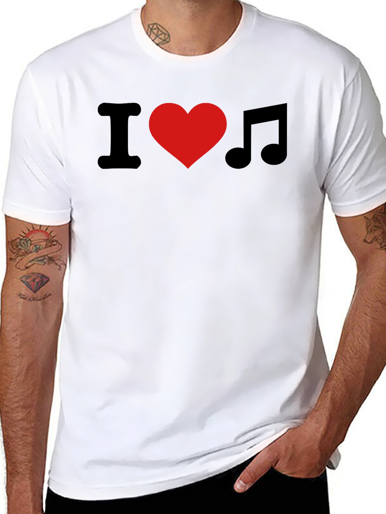 I Heart Music T-Shirt - Black Classic Fit