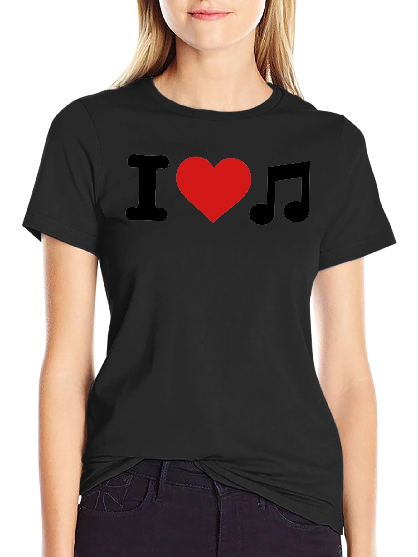 I Heart Music T-Shirt - Black Classic Fit
