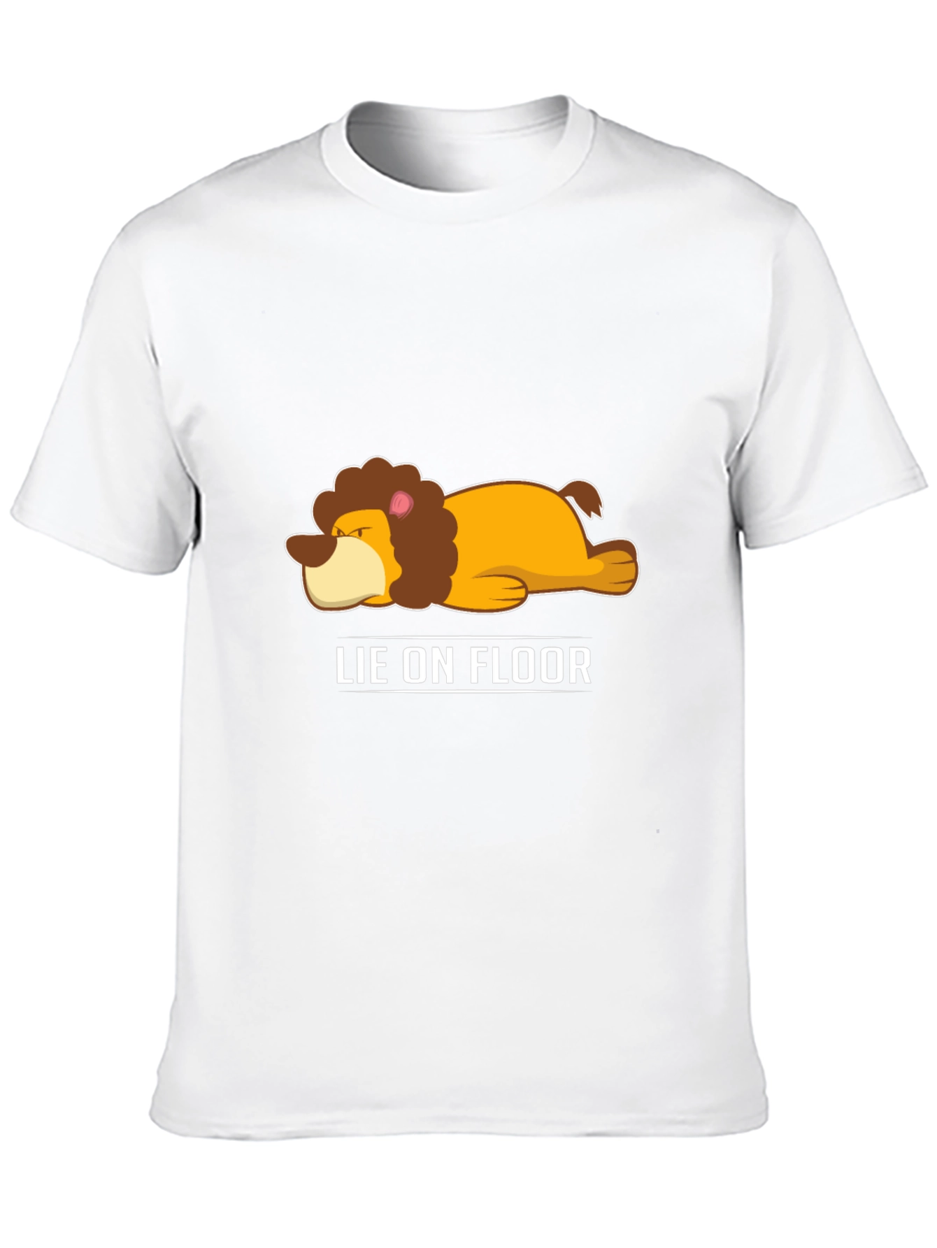 Lie on Floor Funny Lion T-Shirt