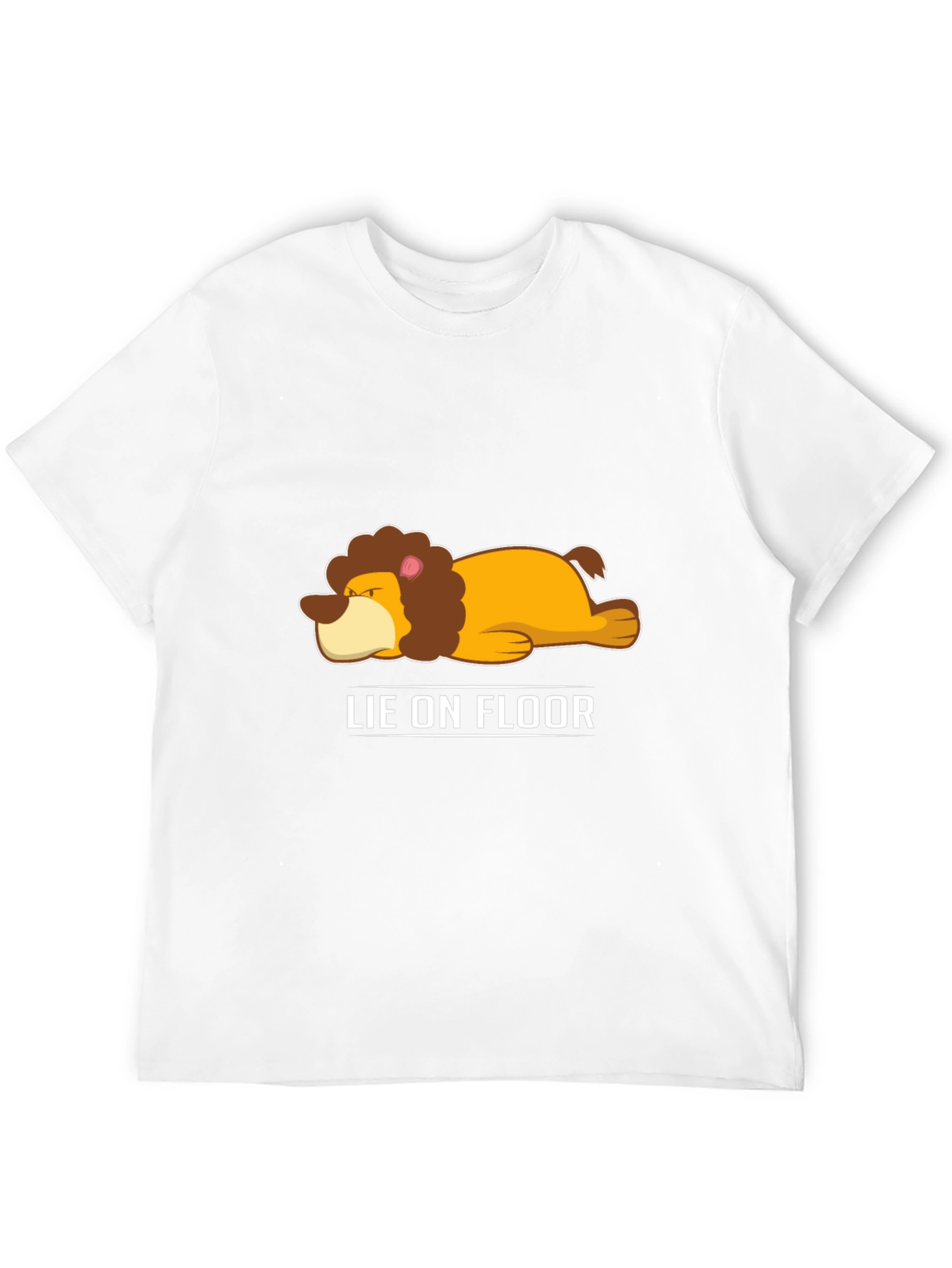 Lie on Floor Funny Lion T-Shirt