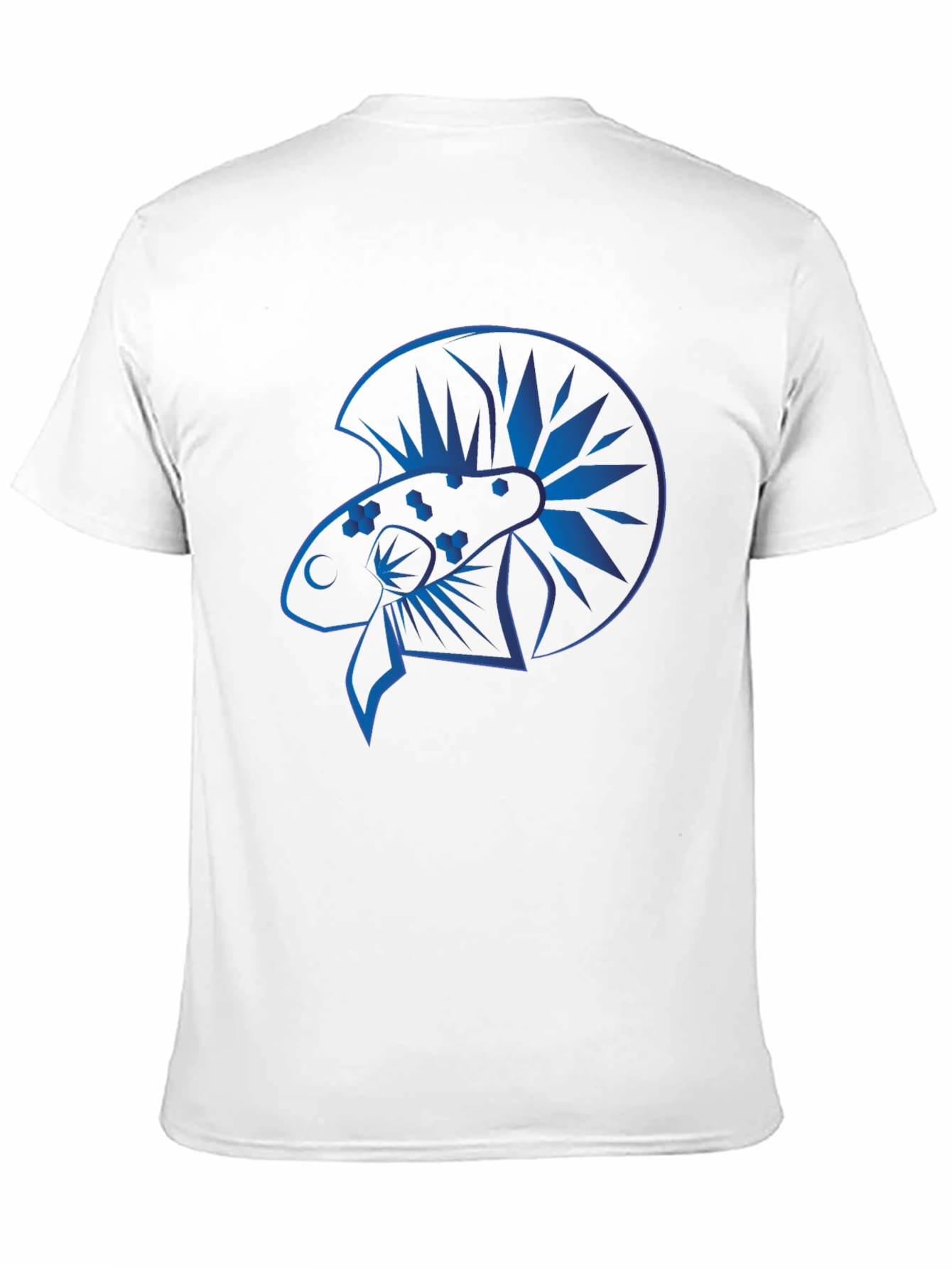 Blue Betta Fish Graphic Black T-Shirt