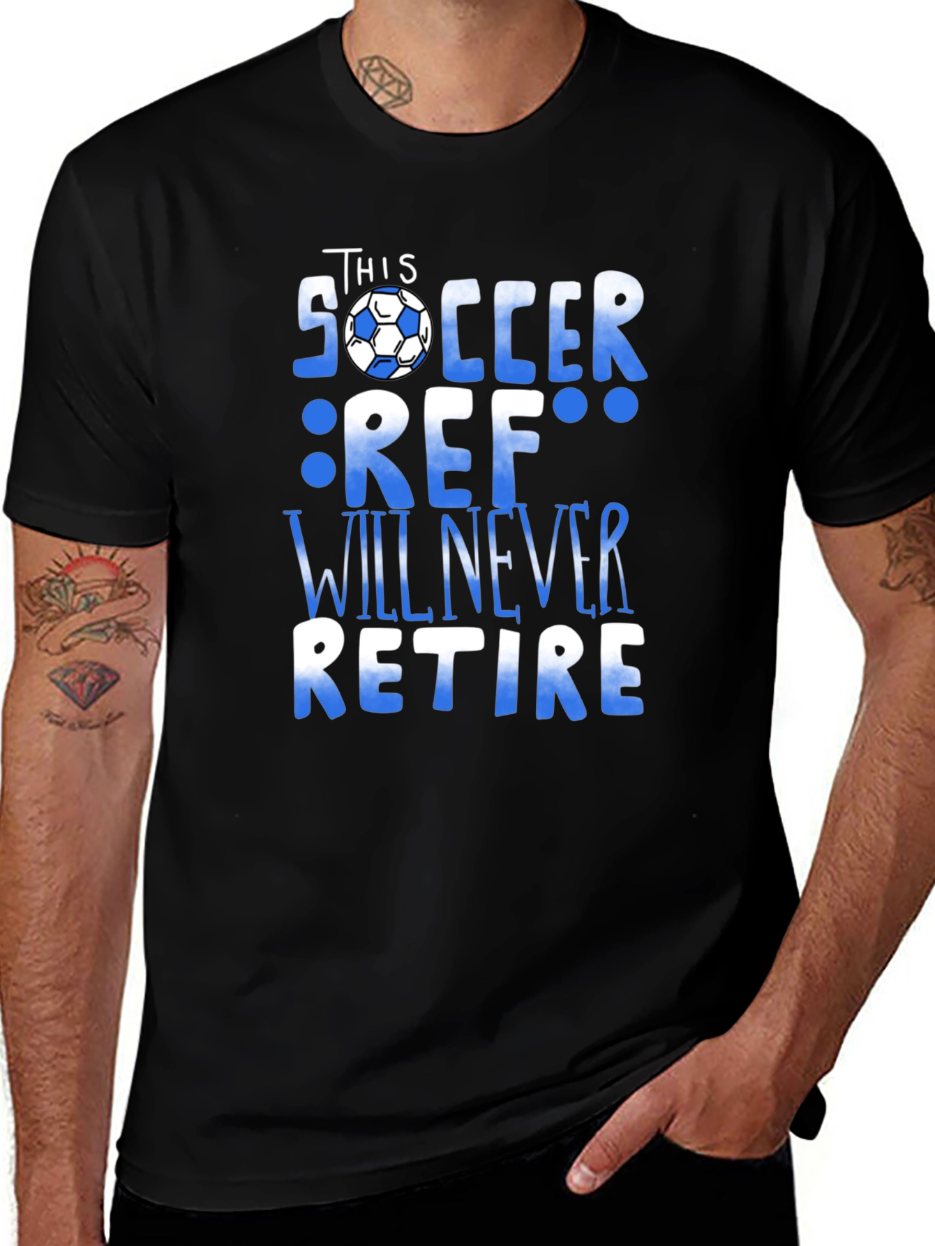 Soccer Ref T-Shirt - Never Retire Referee Tee