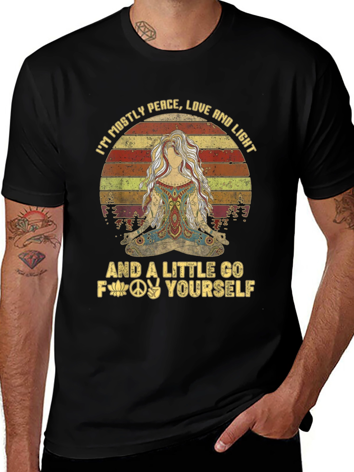 Peace Love Light T-Shirt - Funny Graphic Tee