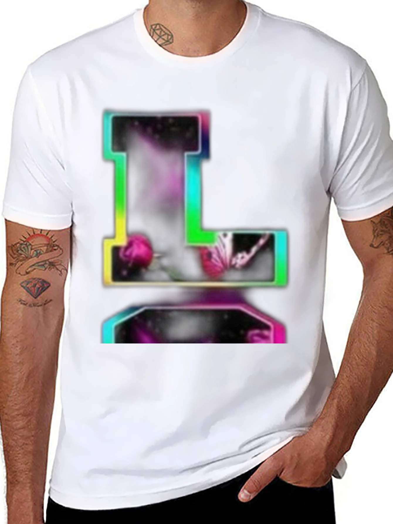 Rainbow Letter L Graphic T-Shirt