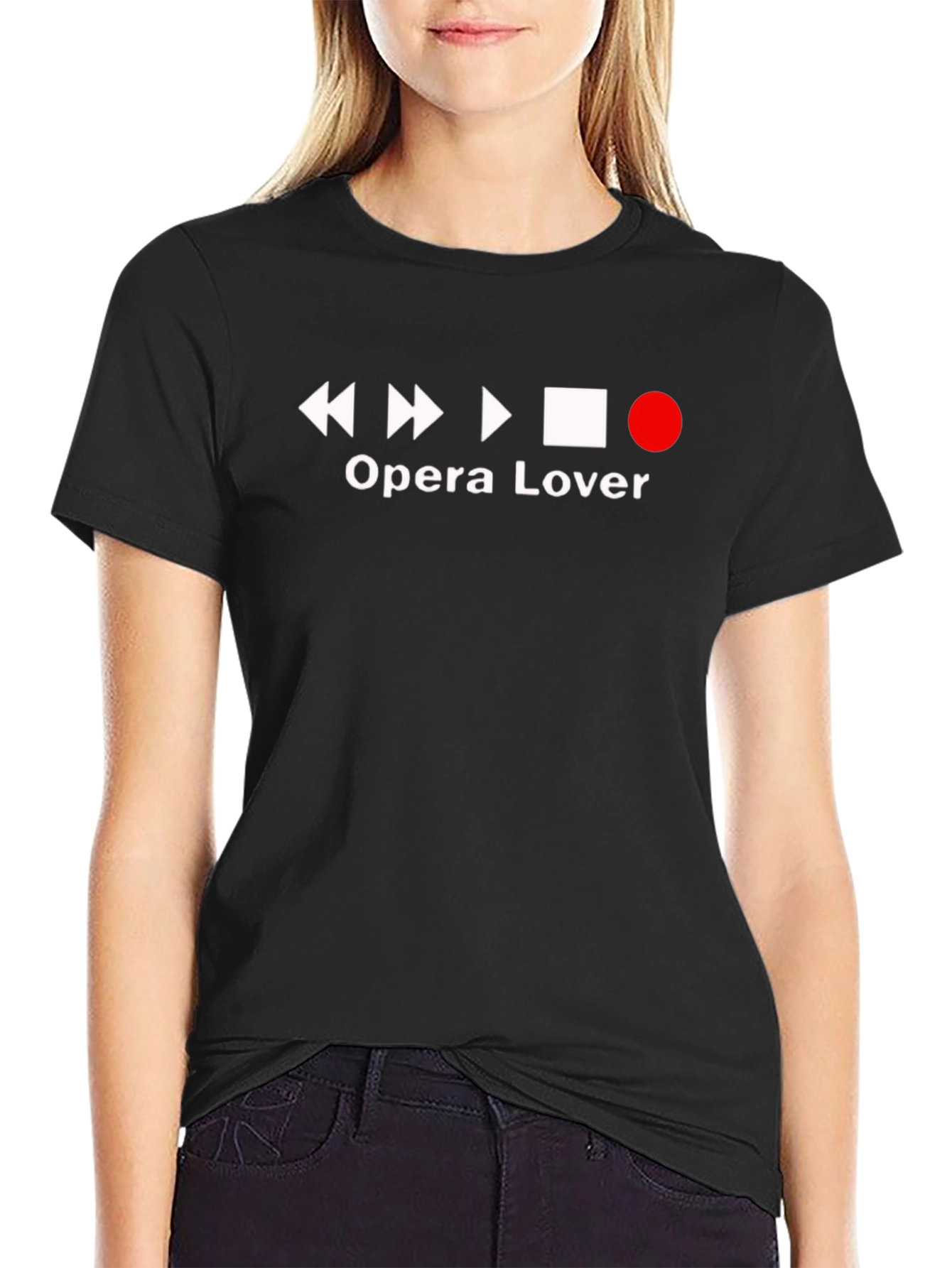 Opera Lover Graphic T-Shirt - Black Casual Tee