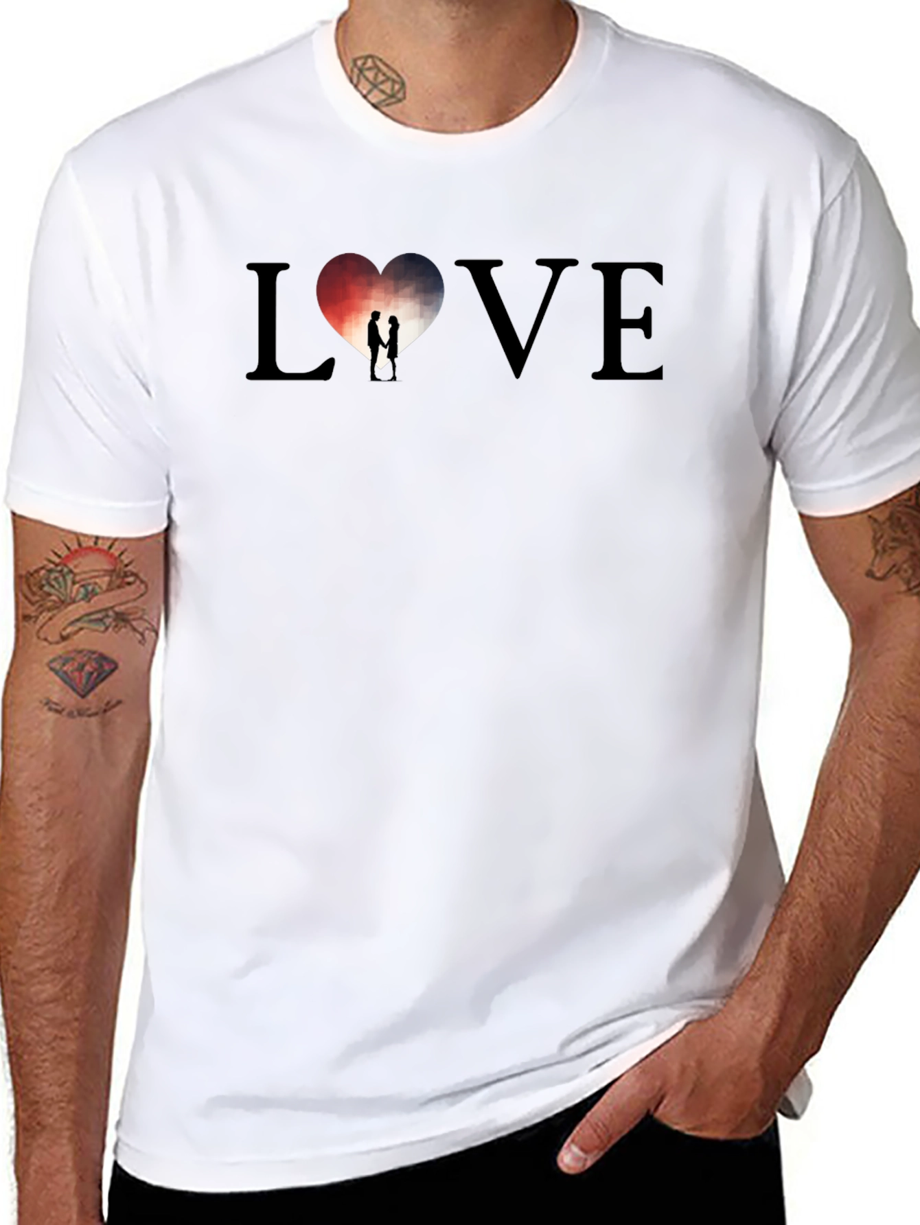 LOVE Heart Graphic Tee - Stylish Mens T-Shirt