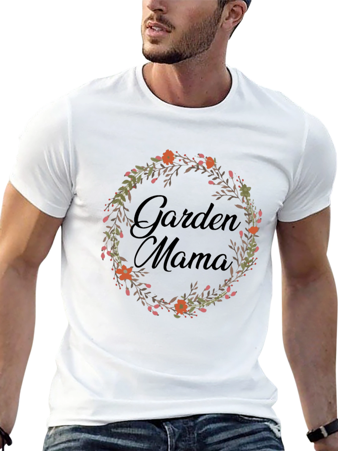 Garden Mama T-Shirt - Floral Wreath Design