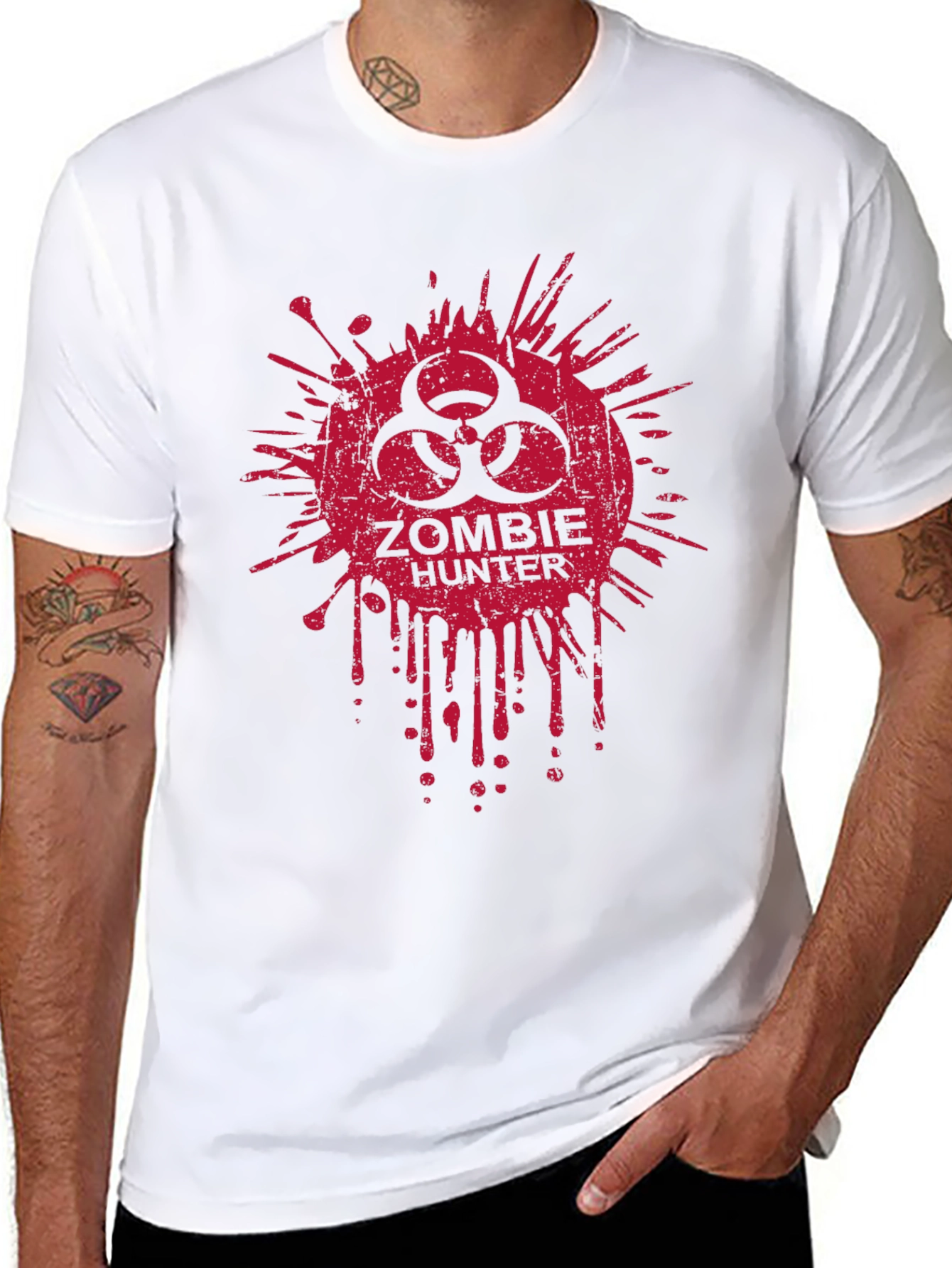 Zombie Hunter Graphic T-Shirt - Biohazard Design