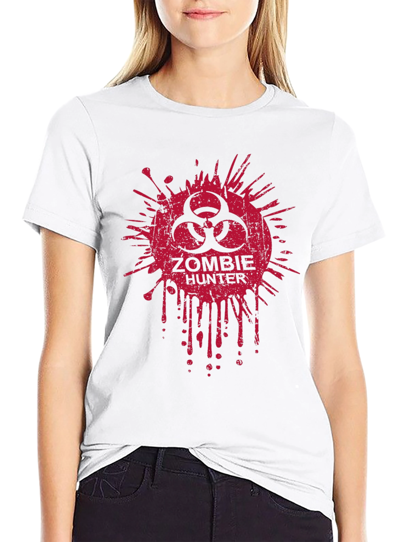 Zombie Hunter Graphic T-Shirt - Biohazard Design