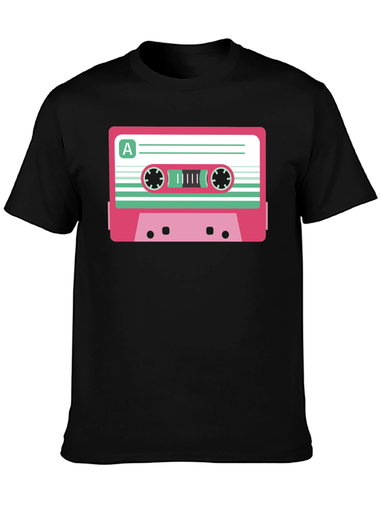 Retro Cassette Tape Graphic T-Shirt - Black