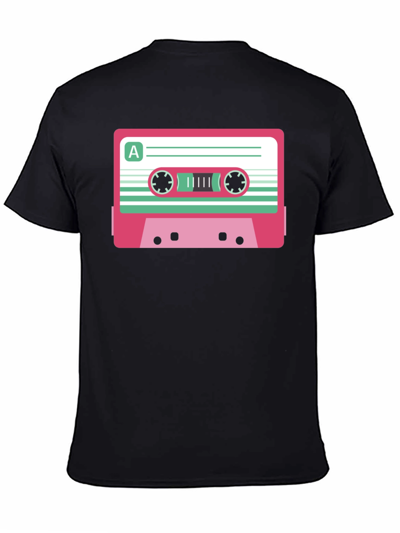 Retro Cassette Tape Graphic T-Shirt - Black