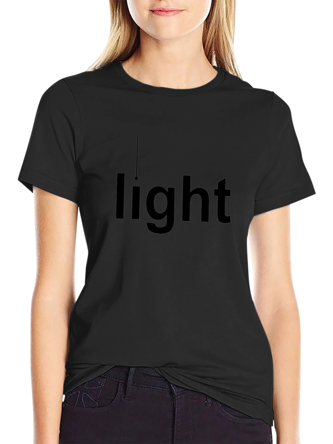 Mens Black Light Graphic Tee - Casual Comfort