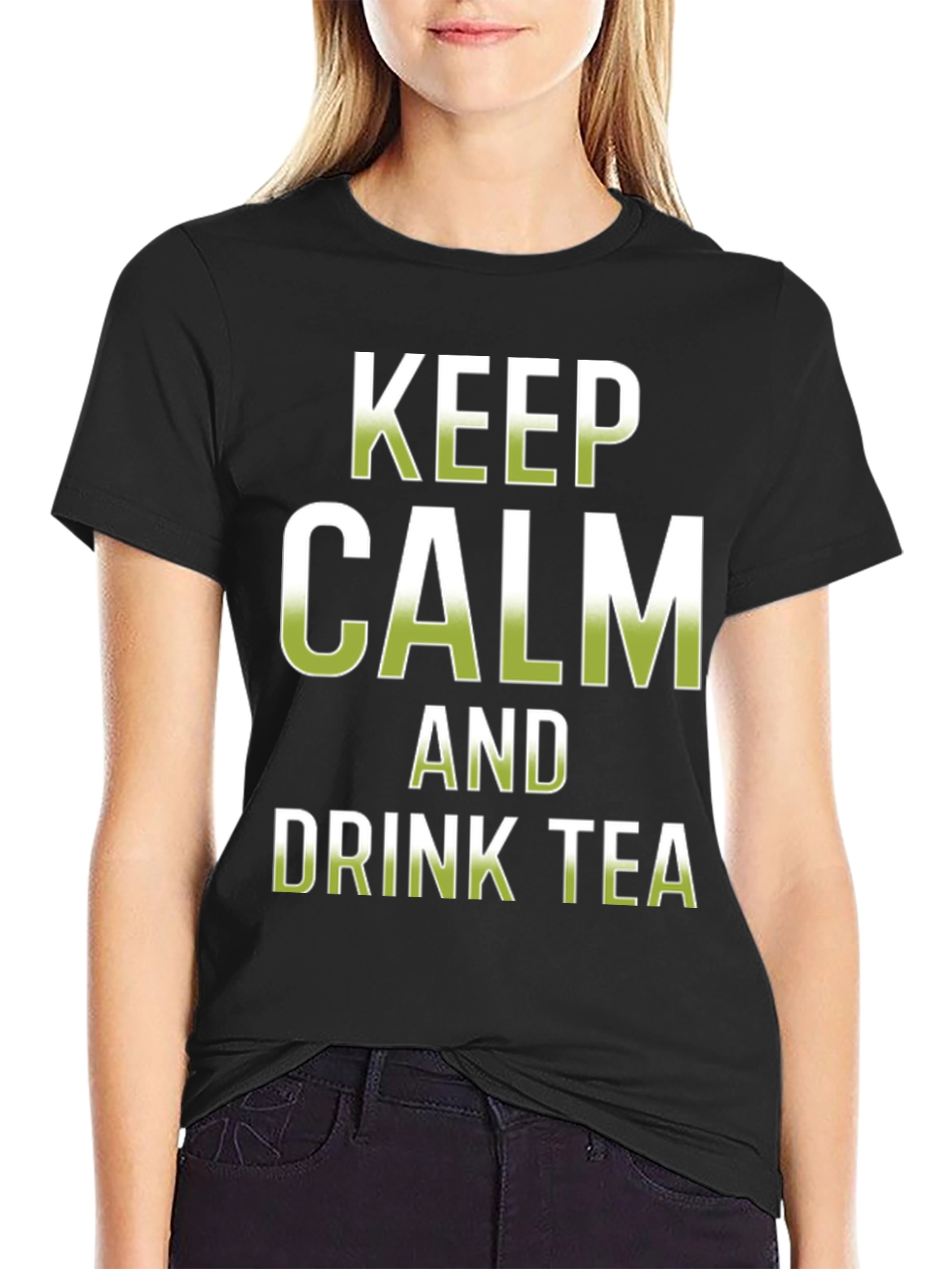 Keep Calm and Drink Tea Black T-Shirt