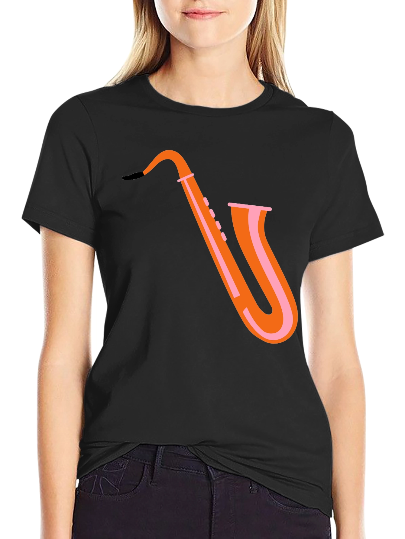 Saxophone Graphic Tee - Trendy Music Shirt