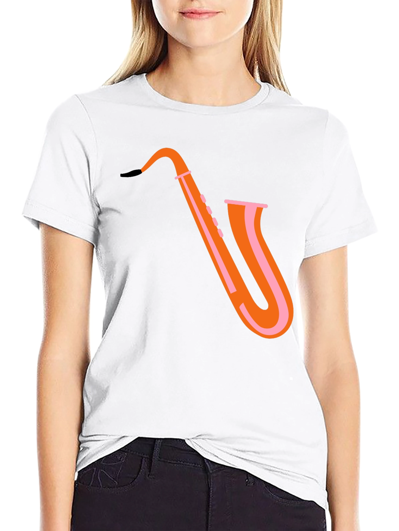 Saxophone Graphic Tee - Trendy Music Shirt