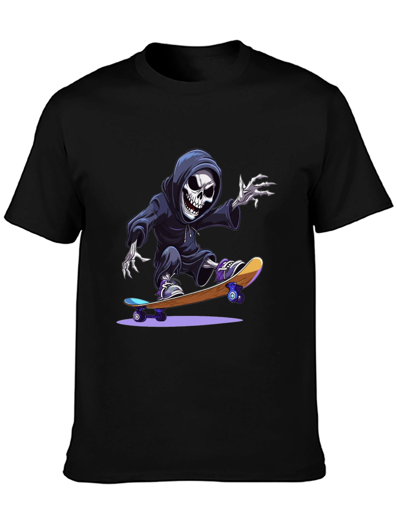 Skate Reaper Graphic T-Shirt - Cool Grim Design