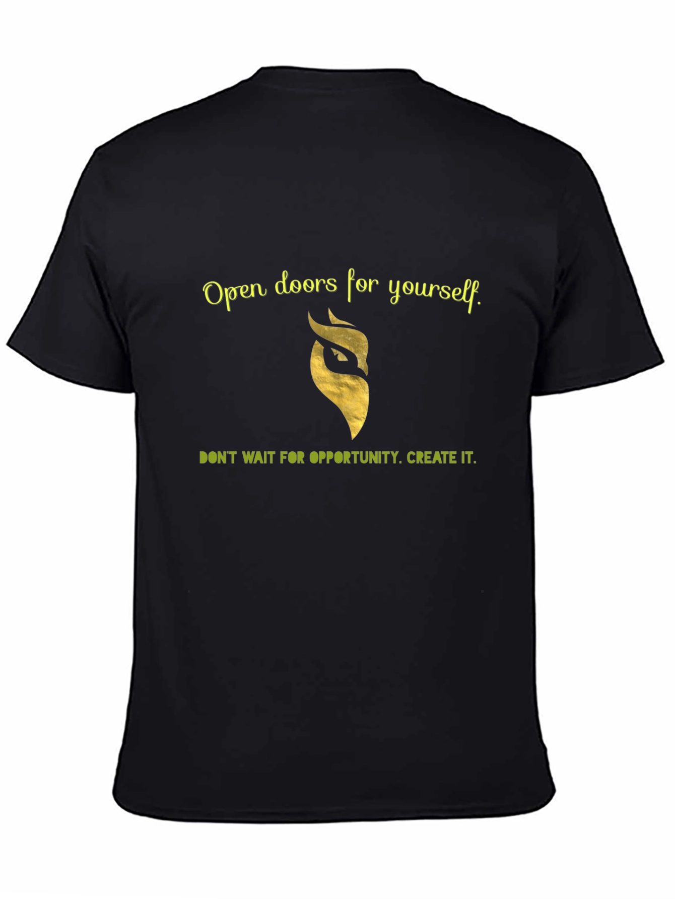 Motivational Black T-Shirt - Open Doors