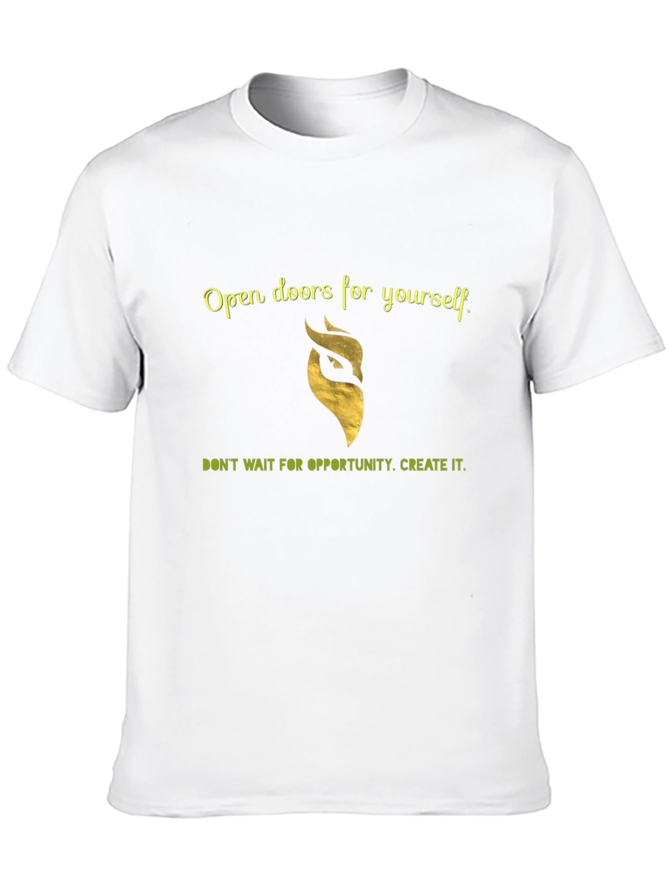 Motivational Black T-Shirt - Open Doors