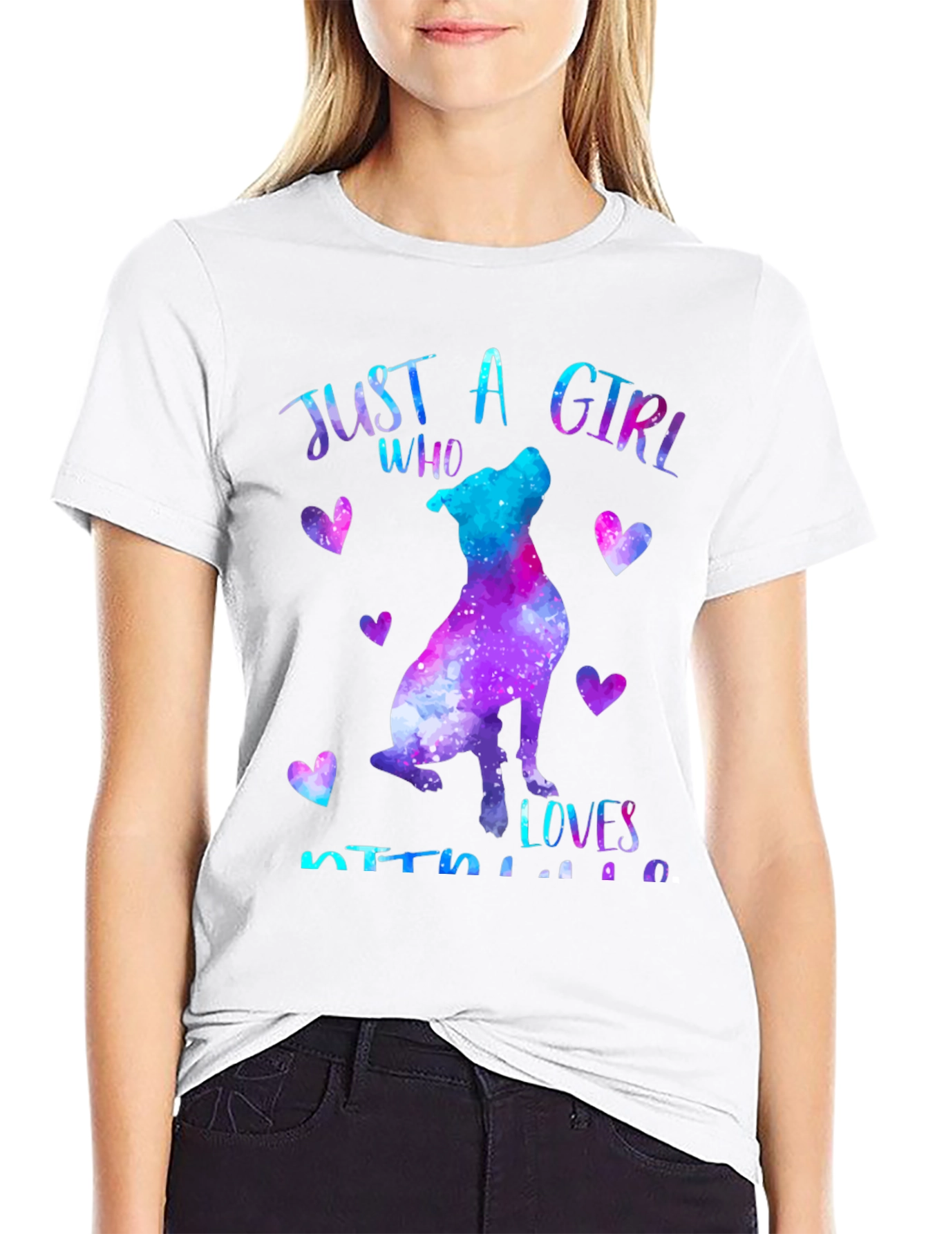 Just a Girl Who Loves Pitbulls Graphic T-Shirt