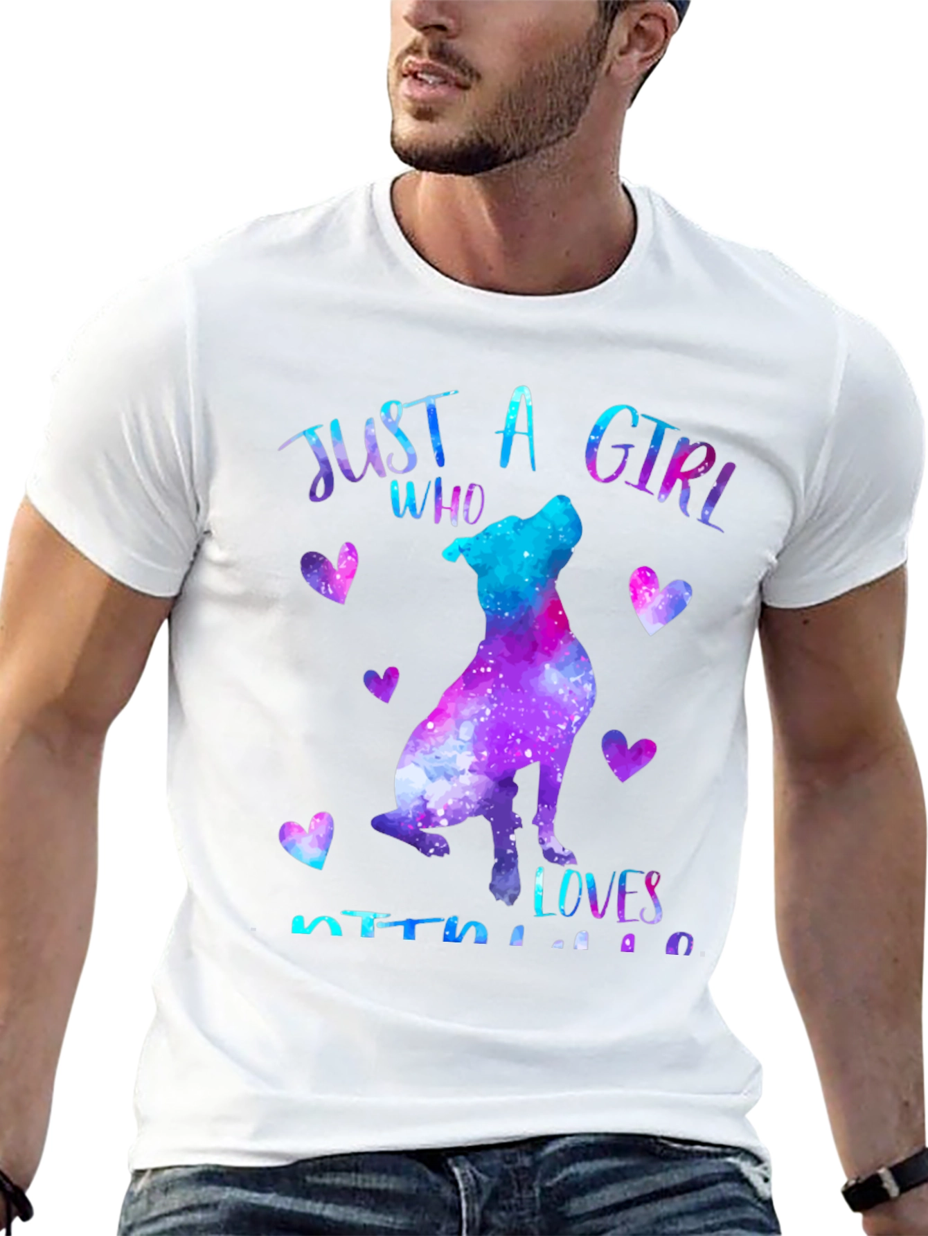 Just a Girl Who Loves Pitbulls Graphic T-Shirt