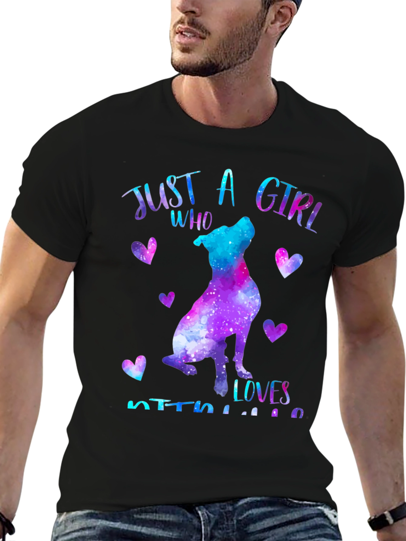 Just a Girl Who Loves Pitbulls Graphic T-Shirt