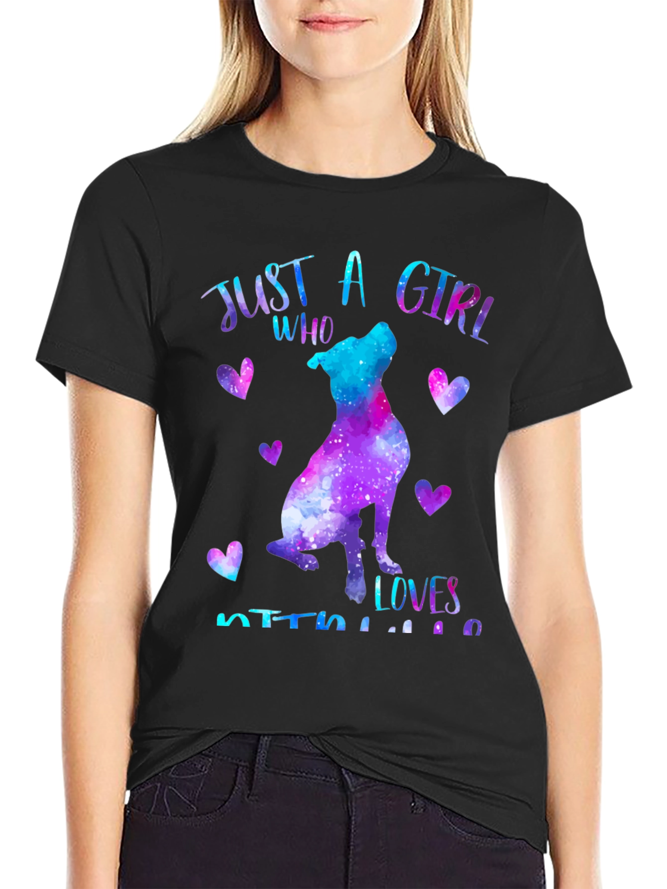 Just a Girl Who Loves Pitbulls Graphic T-Shirt