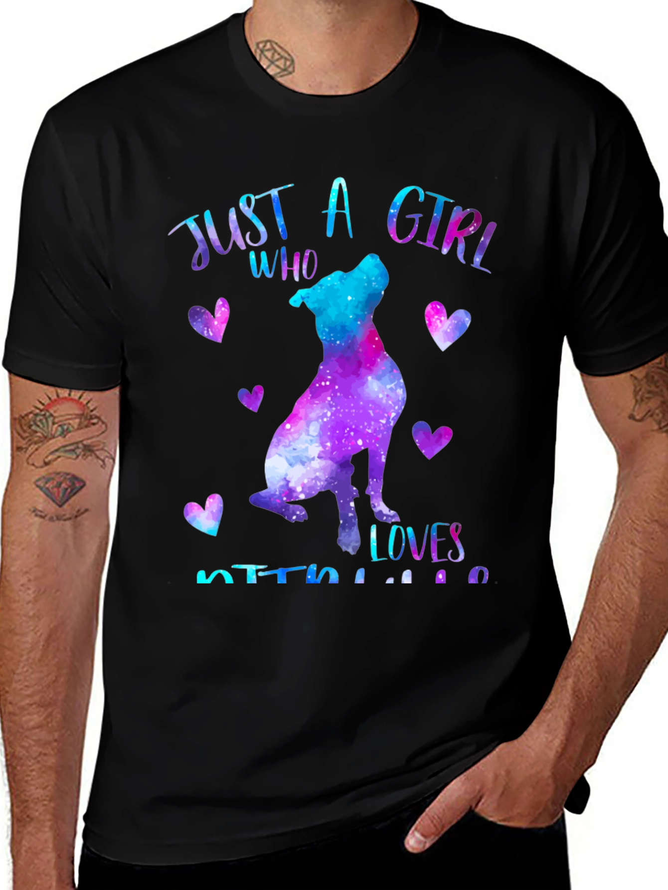 Just a Girl Who Loves Pitbulls Graphic T-Shirt